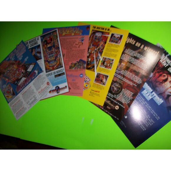 Lot Of (6) Original NOS Pinball FLYERS Doctor Who Dirty Harry Hurricane Set #33 - Picture 5 of 5